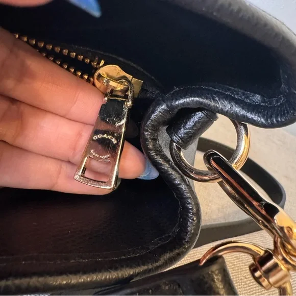 Coach Margot Black Leather Shoulder Bag Purse - Picture 10 of 10